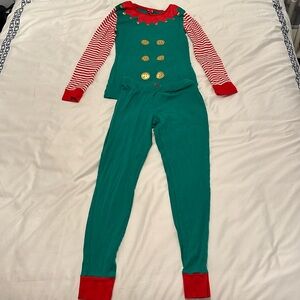Kelly Green and Red Pajama Holiday Elf Set